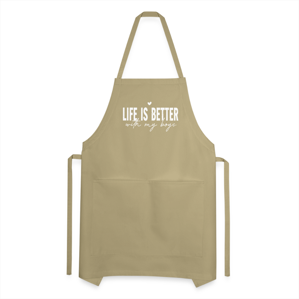 Life Is Better With My Boys - Adjustable Apron Color: black