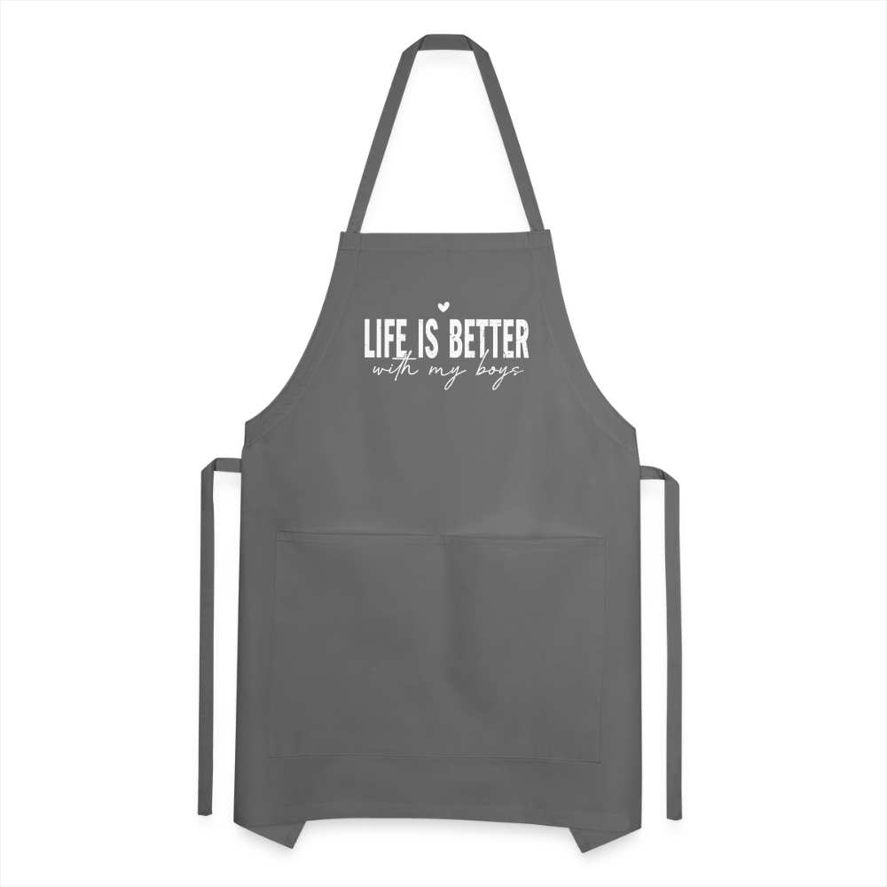 Life Is Better With My Boys - Adjustable Apron Color: black
