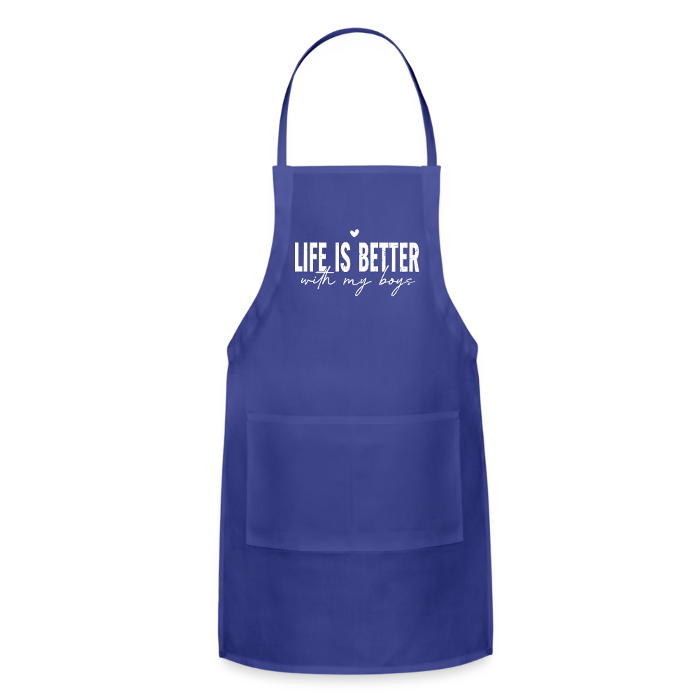 Life Is Better With My Boys - Adjustable Apron Color: black