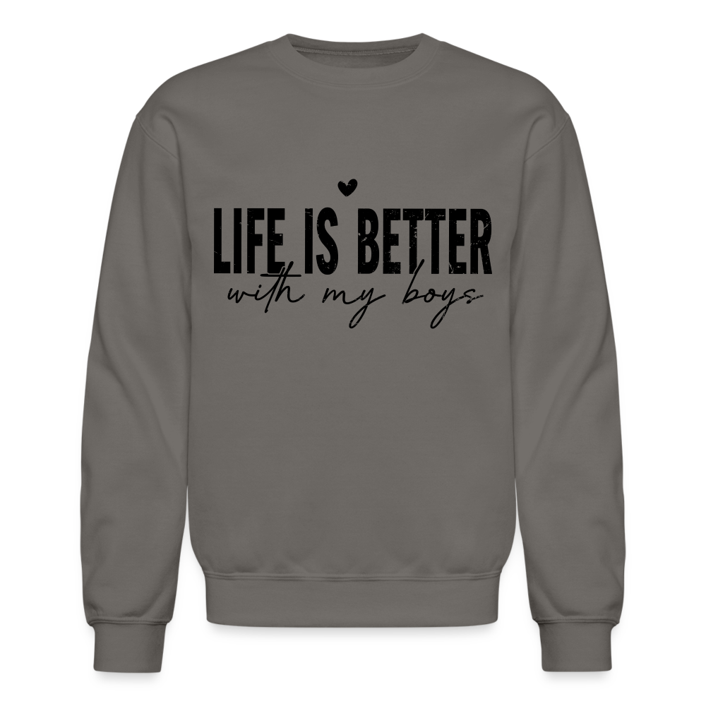 Life Is Better With My Boys - Sweatshirt (Unisex) Color: heather gray