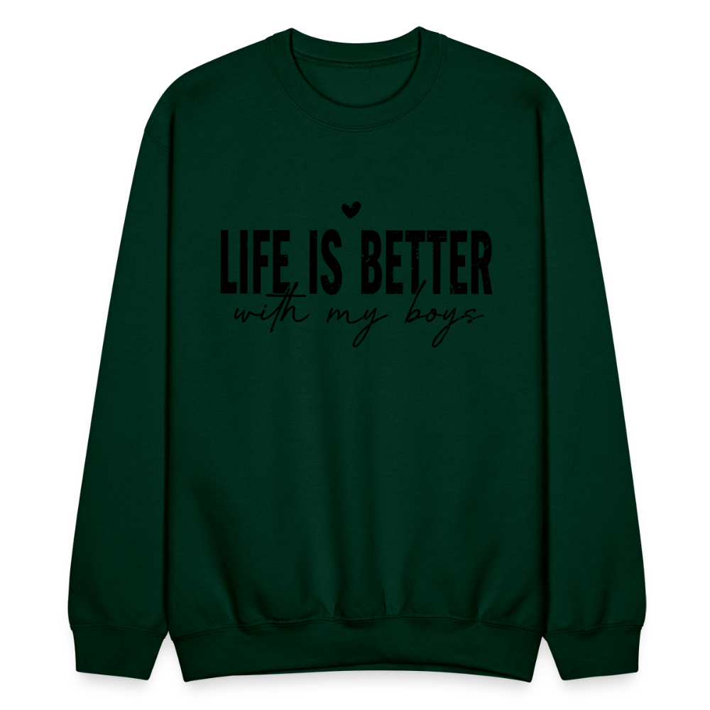 Life Is Better With My Boys - Sweatshirt (Unisex) Color: heather gray