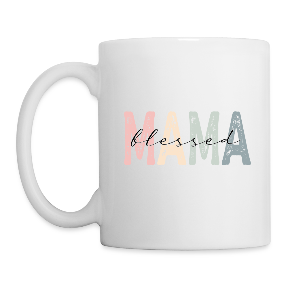 Blessed Mama Coffee Mug (Retro Design) - white