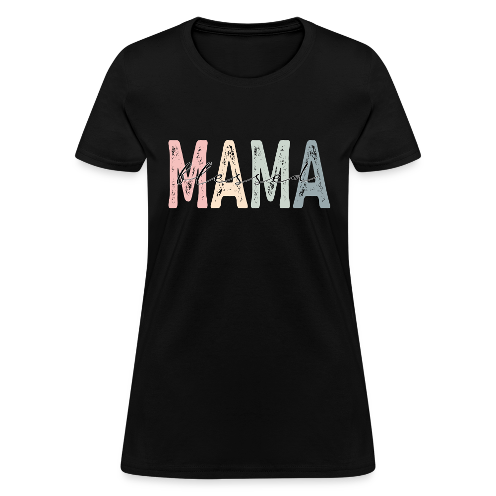 Blessed Mama Women's T-Shirt (Retro Design) Color: heather pink