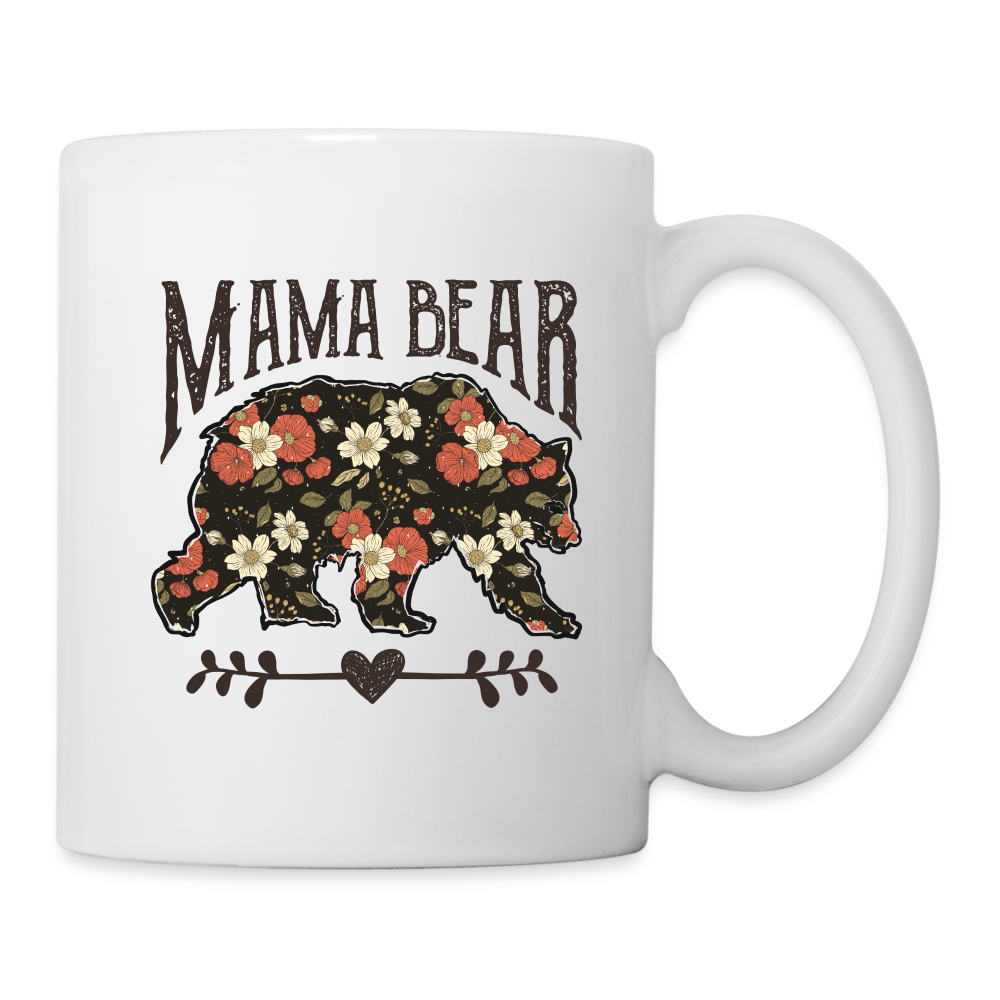 Mama Bear Floral Coffee Mug - white