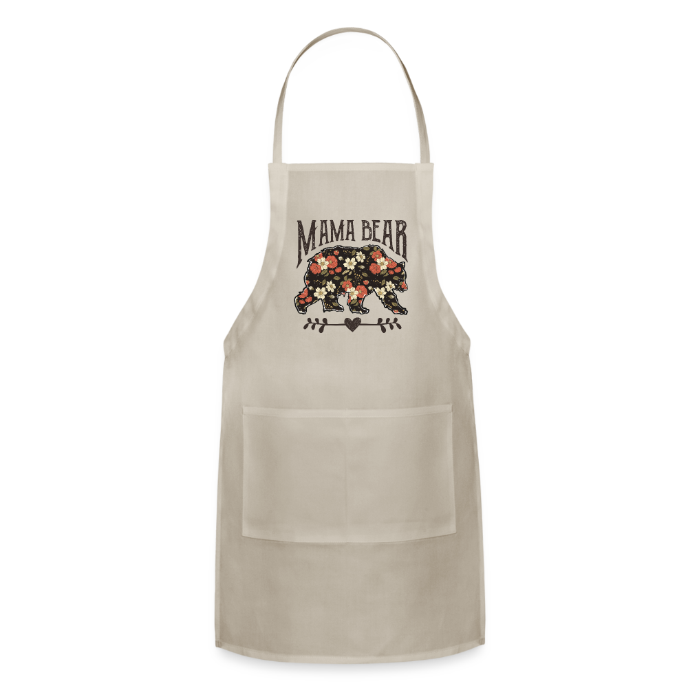 Mama Bear Floral Adjustable Apron Color: natural