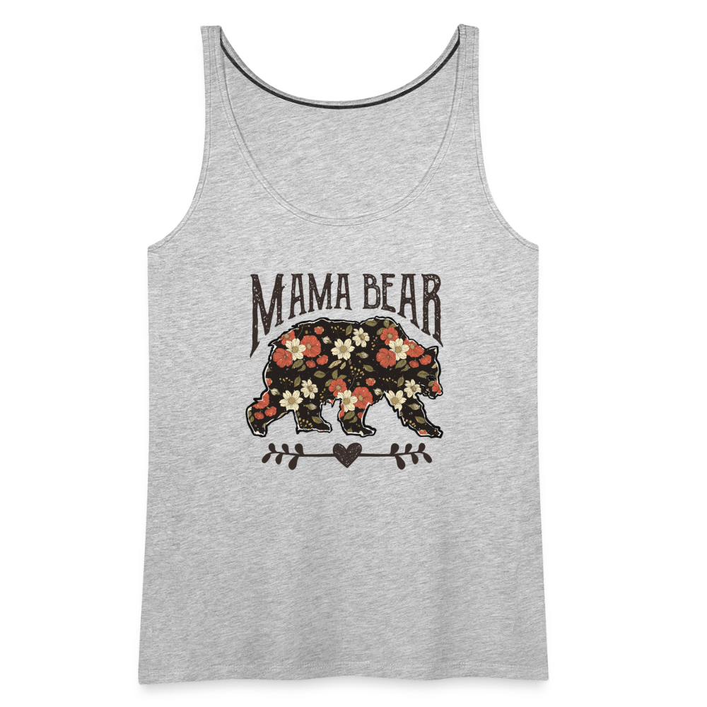 Mama Bear Floral Women’s Premium Tank Top - heather gray