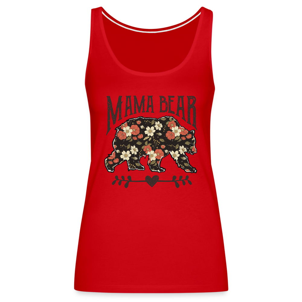 Mama Bear Floral Women’s Premium Tank Top - red
