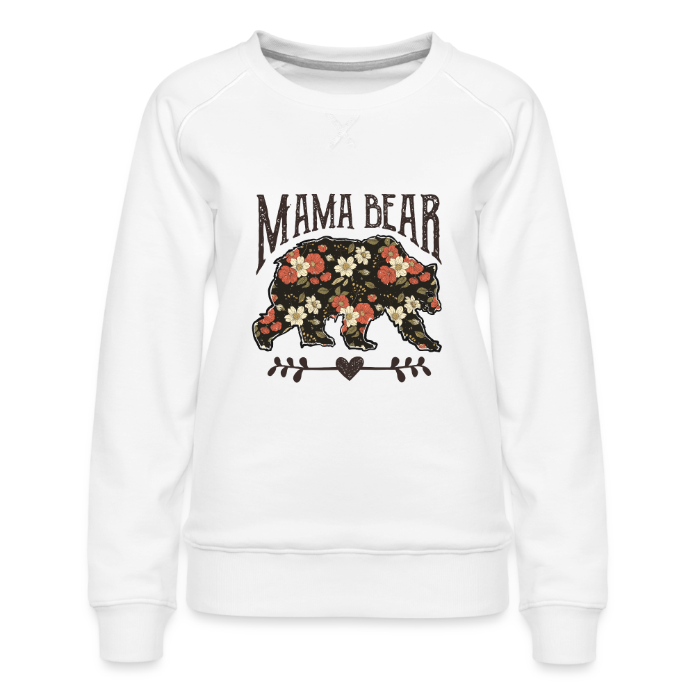Mama Bear Floral Premium Sweatshirt - white