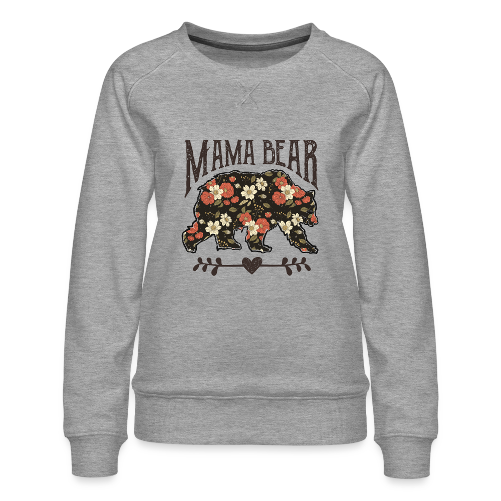 Mama Bear Floral Premium Sweatshirt Color: heather grey