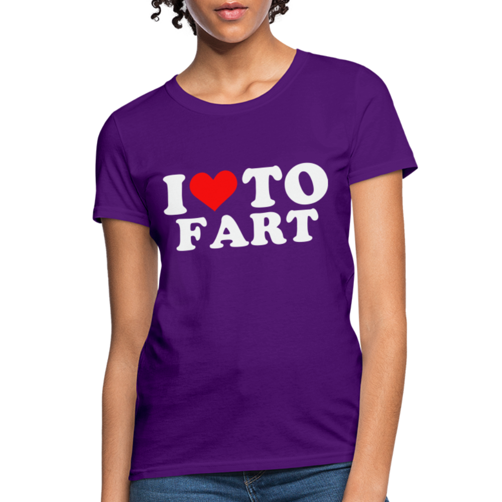I Love To Fart Women's T-Shirt Color: purple