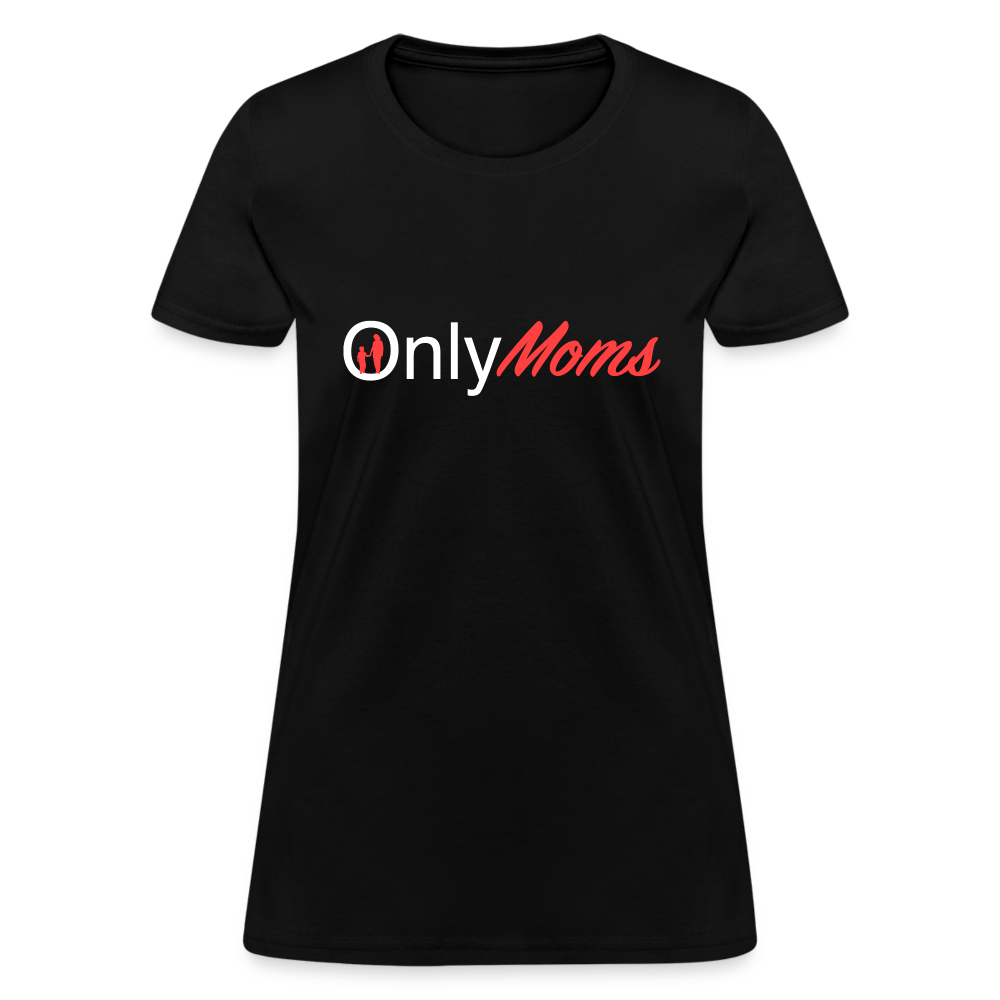 OnlyMoms Contoured T-Shirt (White and Pink Letters) - black