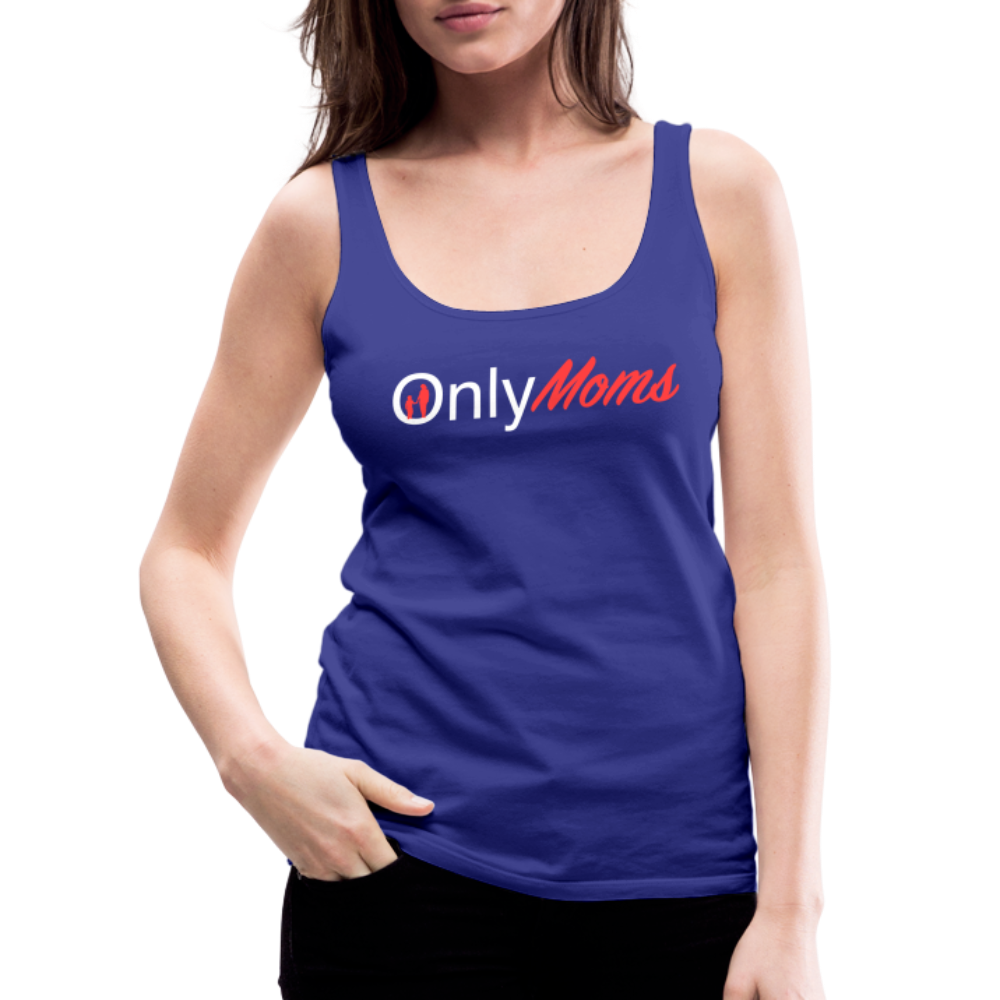 OnlyMoms Premium Tank Top (White and Pink Letters) - royal blue