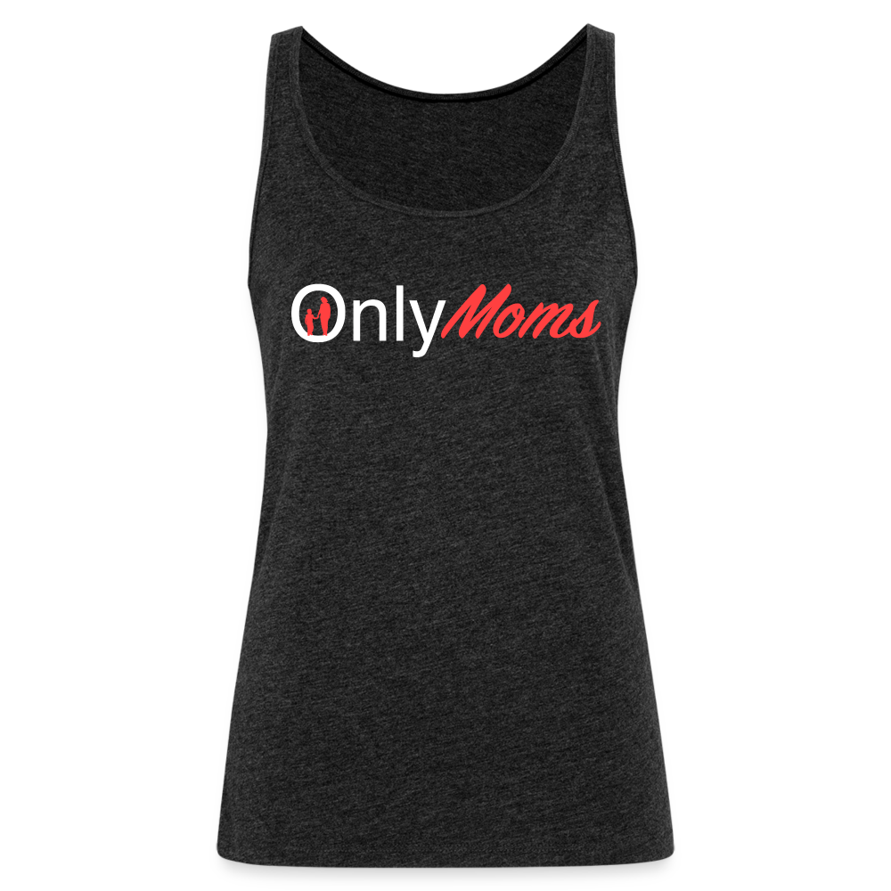 OnlyMoms Premium Tank Top (White and Pink Letters) - charcoal grey