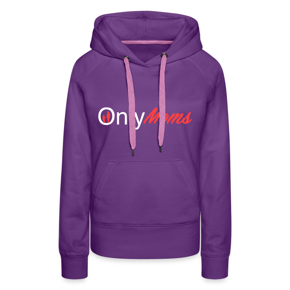 OnlyMoms Premium Hoodie (White and Pink Letters) - purple