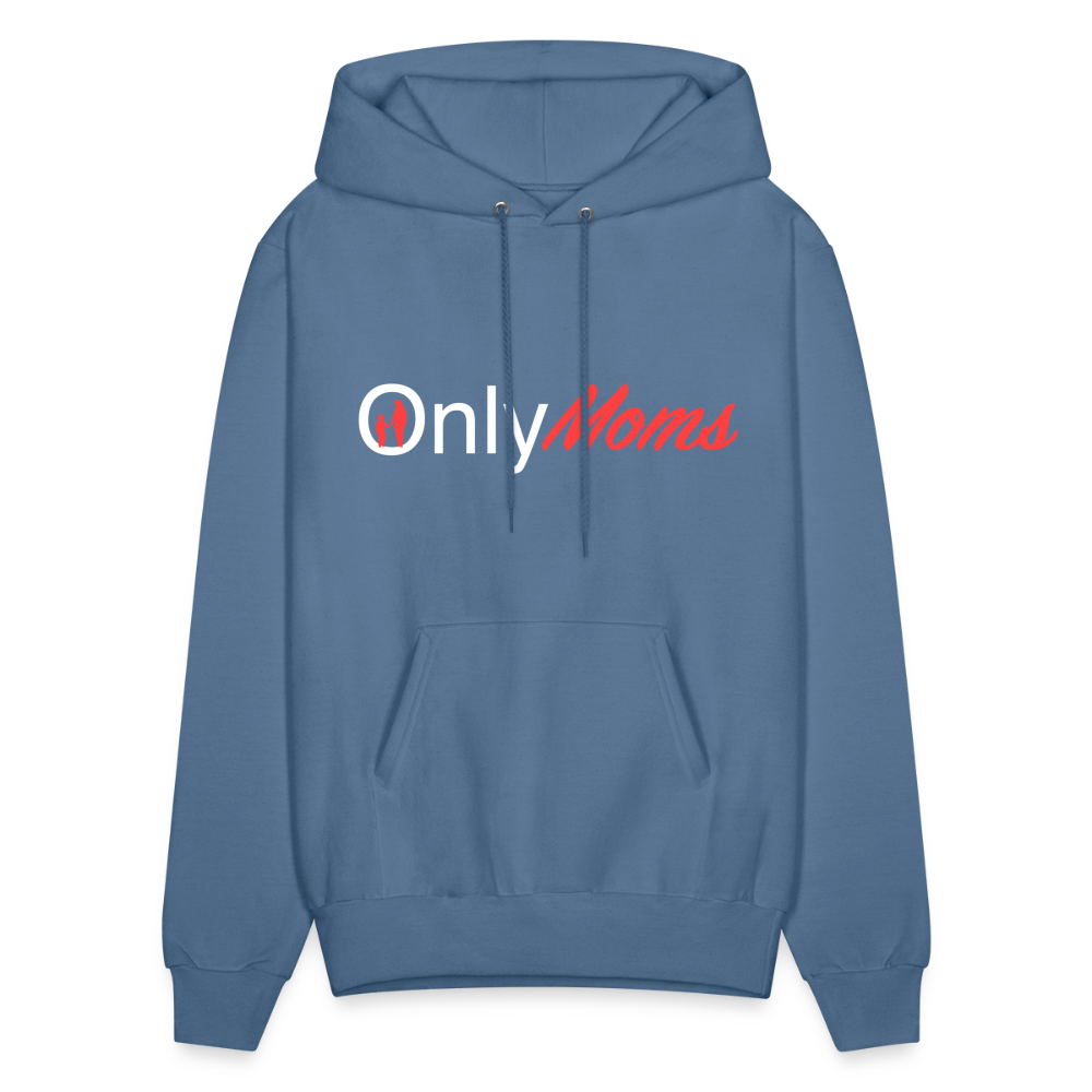 OnlyMoms Hoodie (White and Pink Letters) Color: denim blue