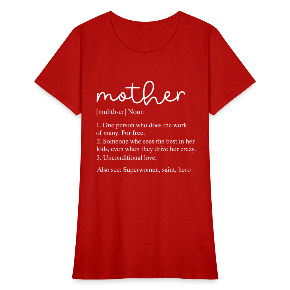 Mother Definition Contoured T-Shirt (White Letters) Color: black