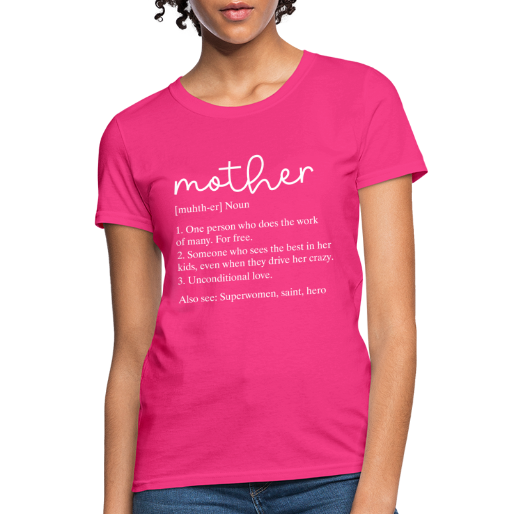 Mother Definition Contoured T-Shirt (White Letters) Color: black