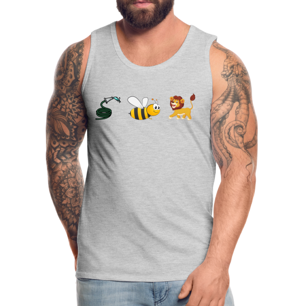 Hose Bee Lion Men’s Premium Tank Top (Hoes Be Lying) Color: heather gray