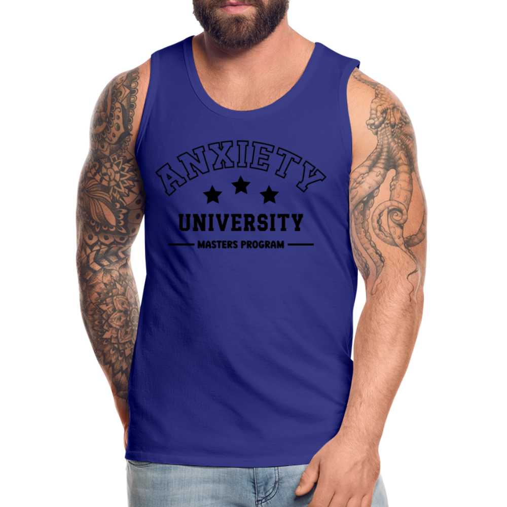 Anxiety University Masters Program, Men’s Premium Tank Top Color: red