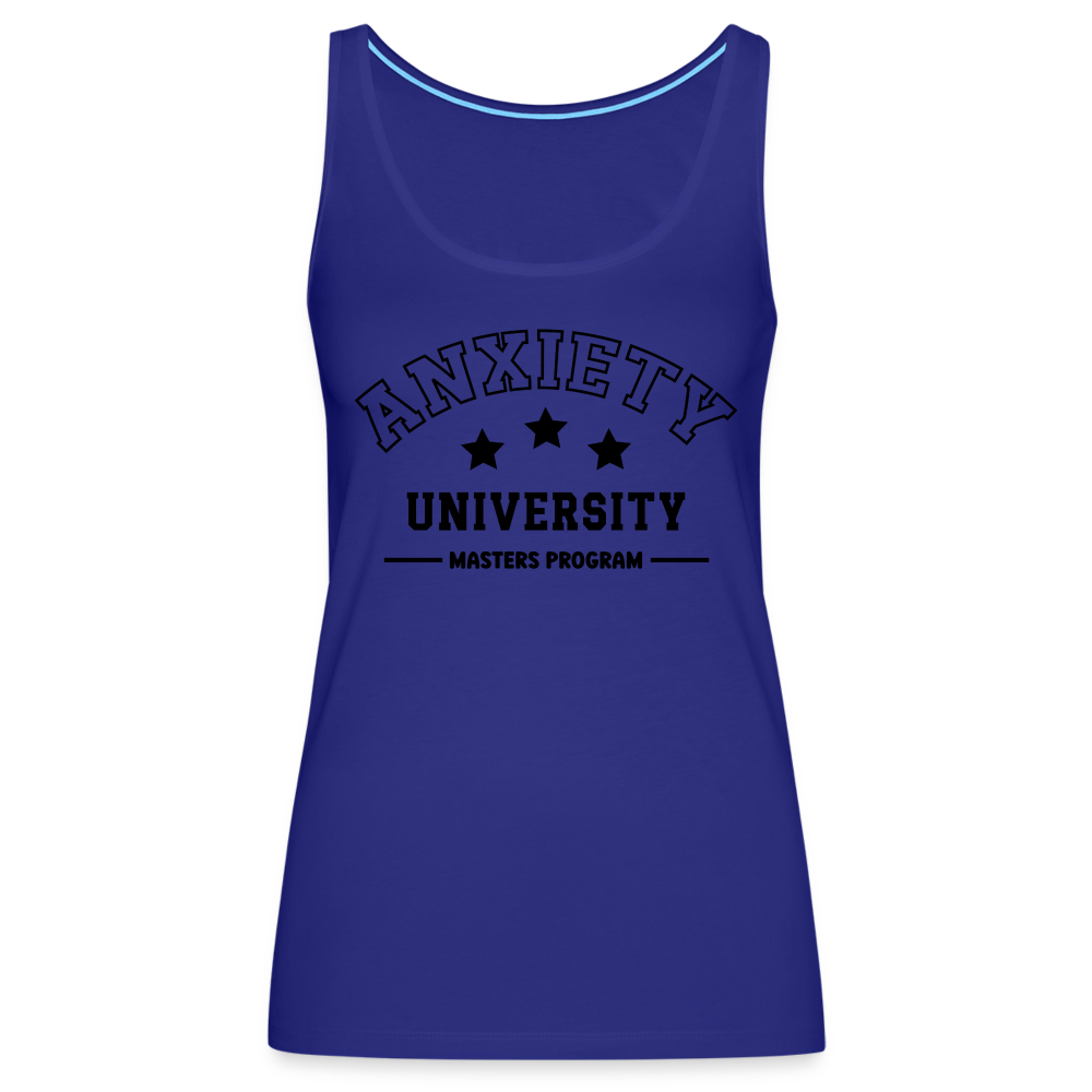Anxiety University Masters Program, Women’s Premium Tank Top - royal blue