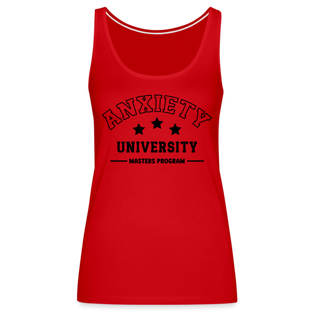 Anxiety University Masters Program, Women’s Premium Tank Top - red