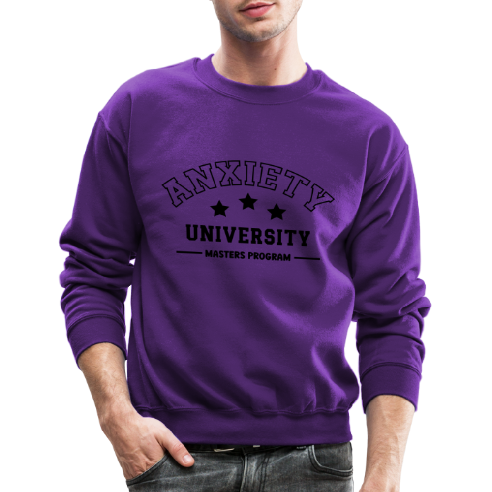 Anxiety University Masters Program, Sweatshirt Color: purple