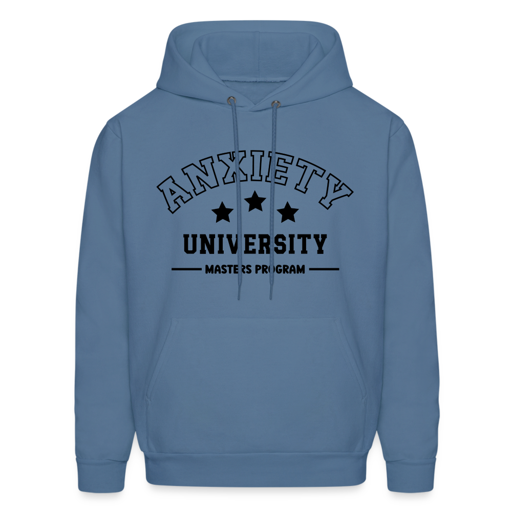 Anxiety University Masters Program, Hoodie Color: denim blue