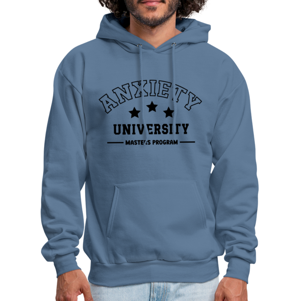 Anxiety University Masters Program, Hoodie Color: carolina blue