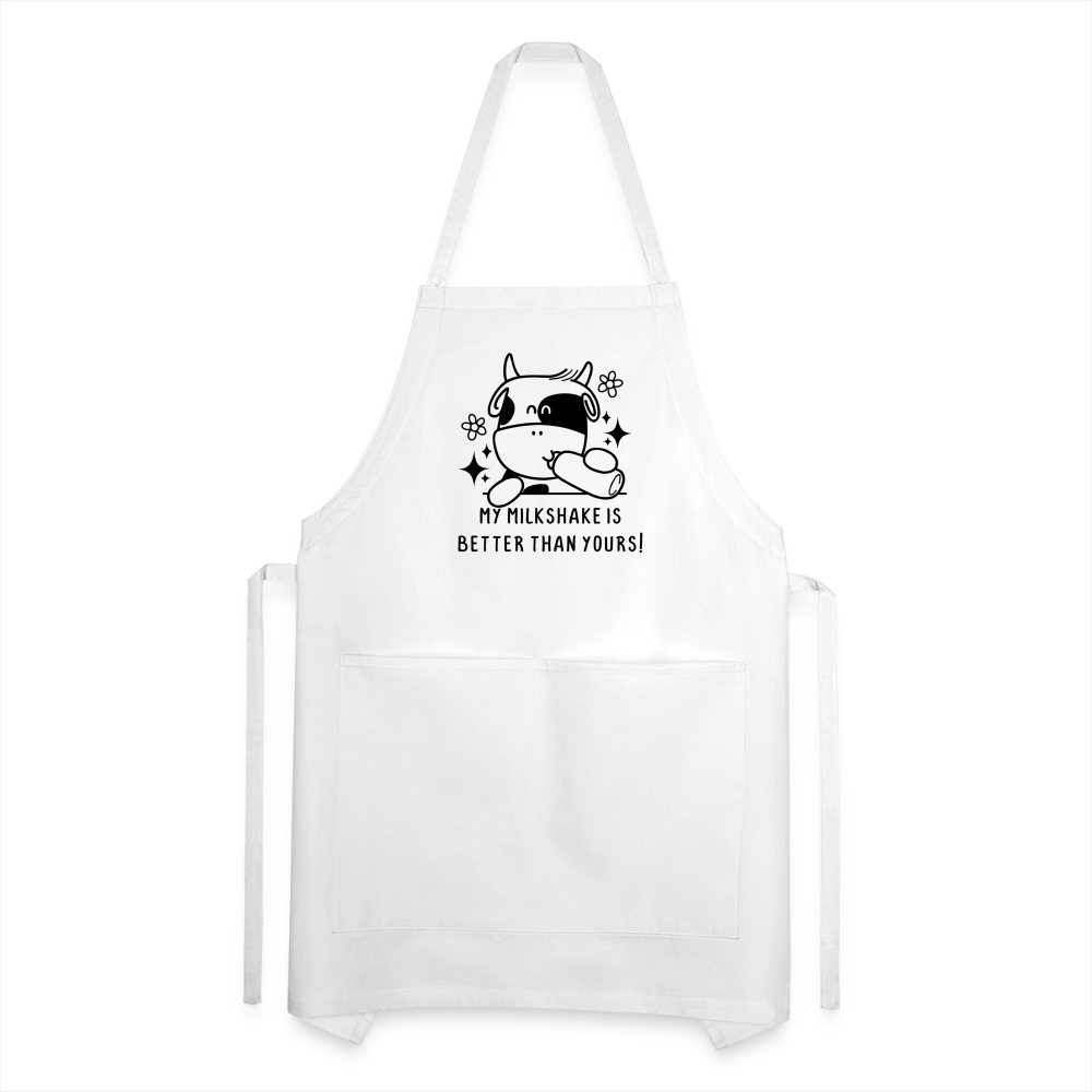 My Milkshake is Better Than Yours Adjustable Apron (Funny Cow) Color: natural