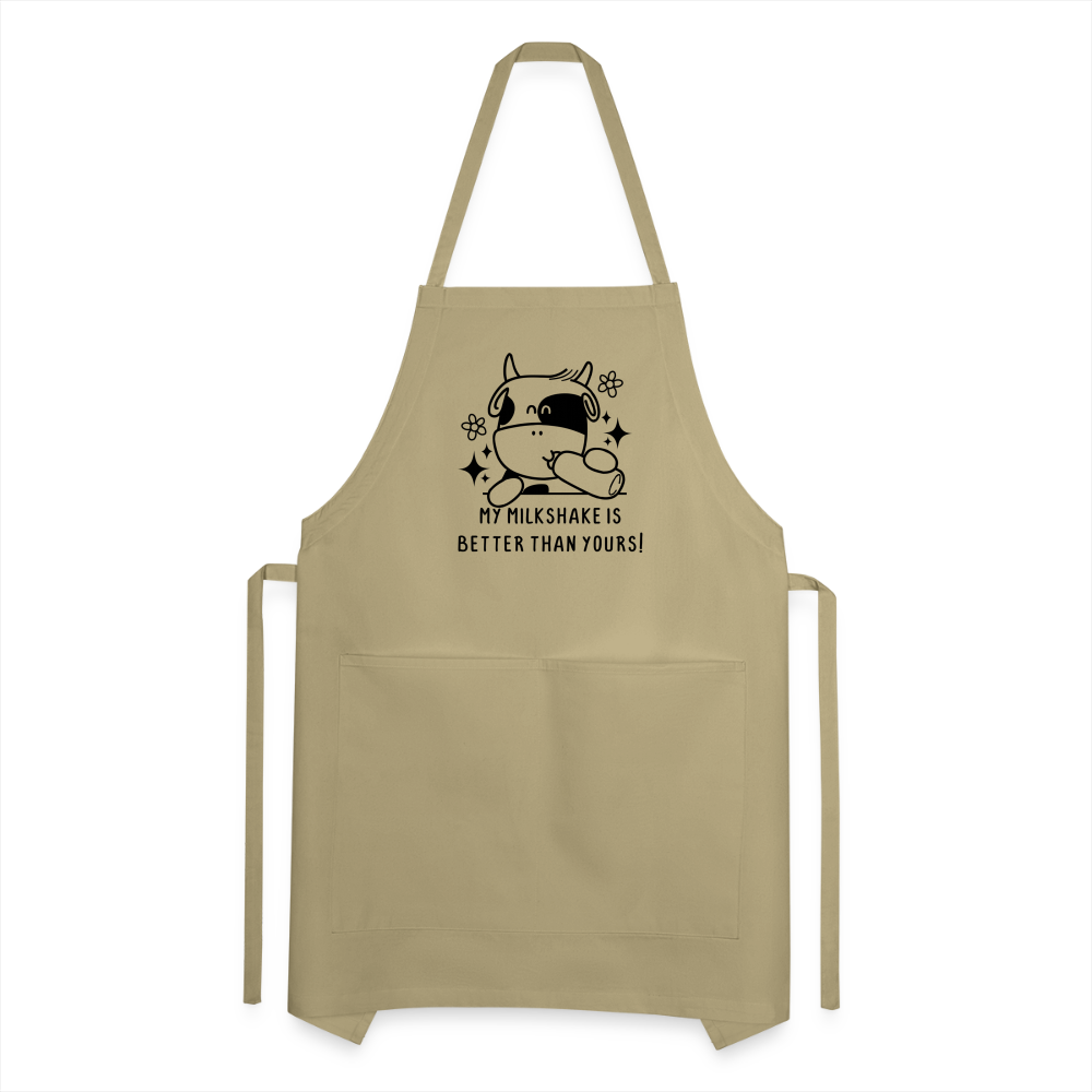 My Milkshake is Better Than Yours Adjustable Apron (Funny Cow) Color: natural
