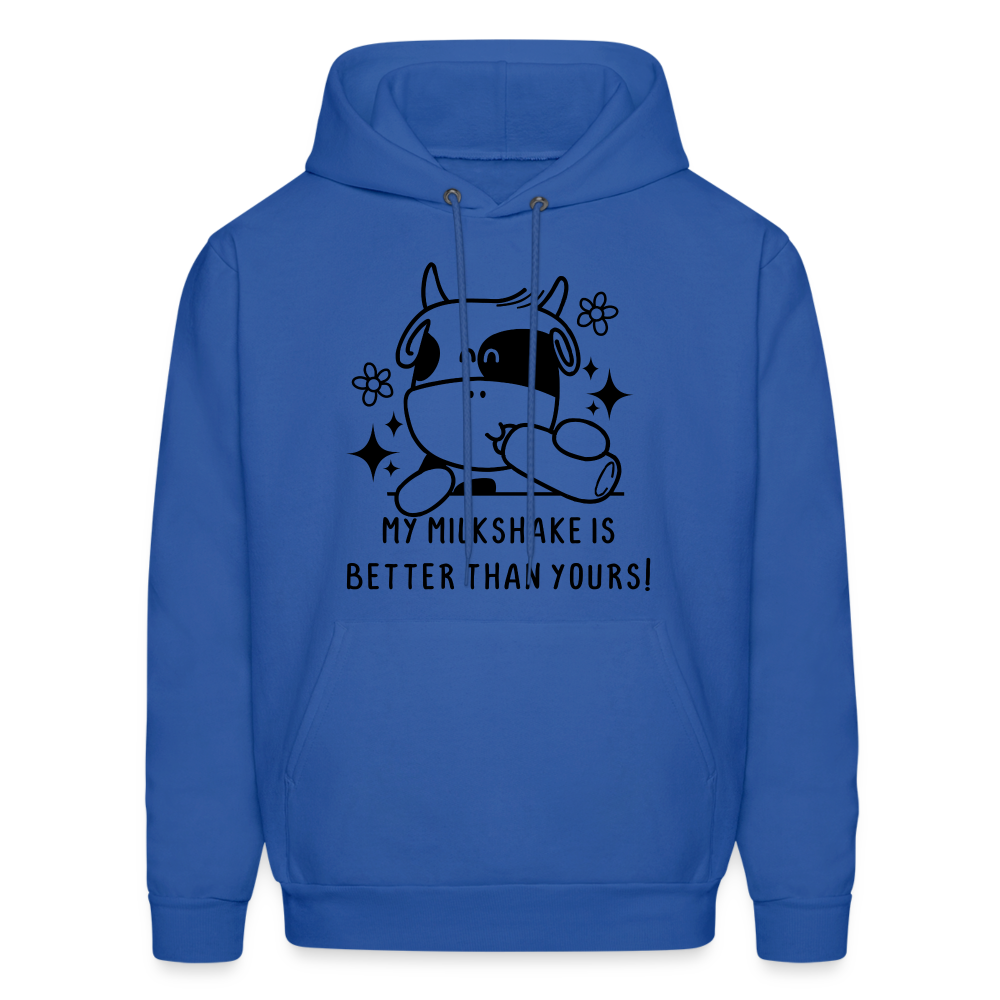 My Milkshake is Better Than Yours Hoodie (Funny Cow) Color: royal blue