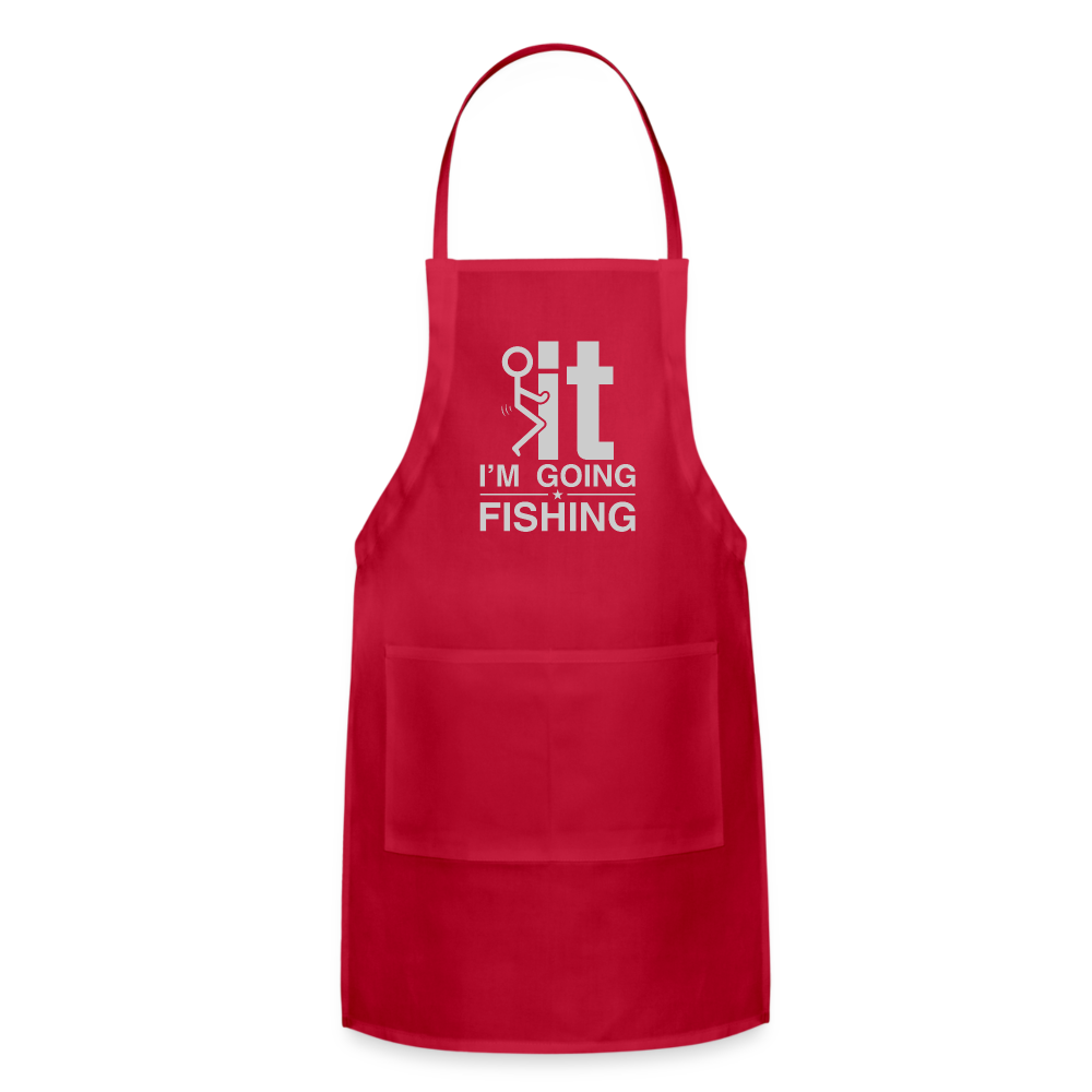 F It I'm Going Fishing Adjustable Apron Color: red