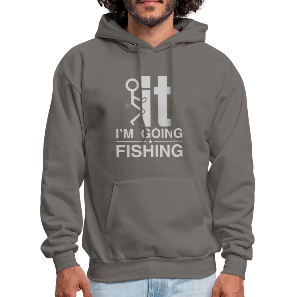 F It I'm Going Fishing Hoodie Color: asphalt gray