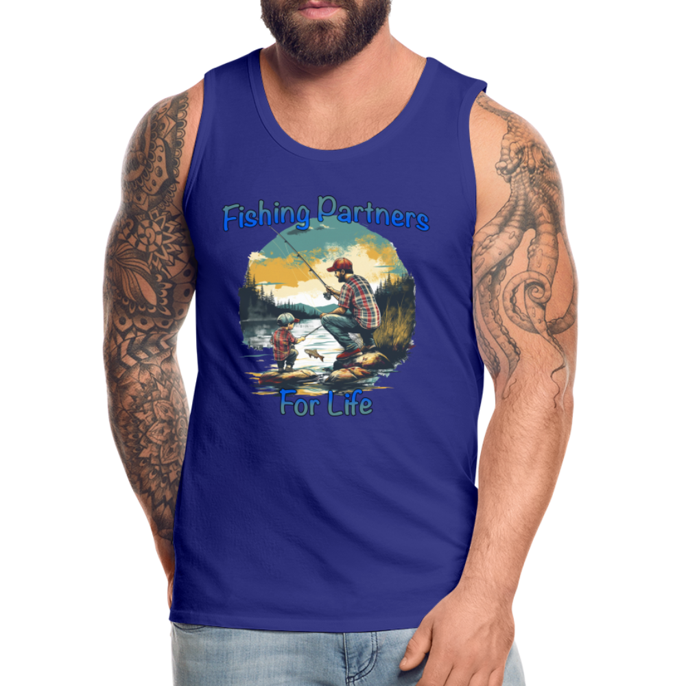 Fishing Partners for Life (Dad and Son) Men’s Premium Tank Top Color: white