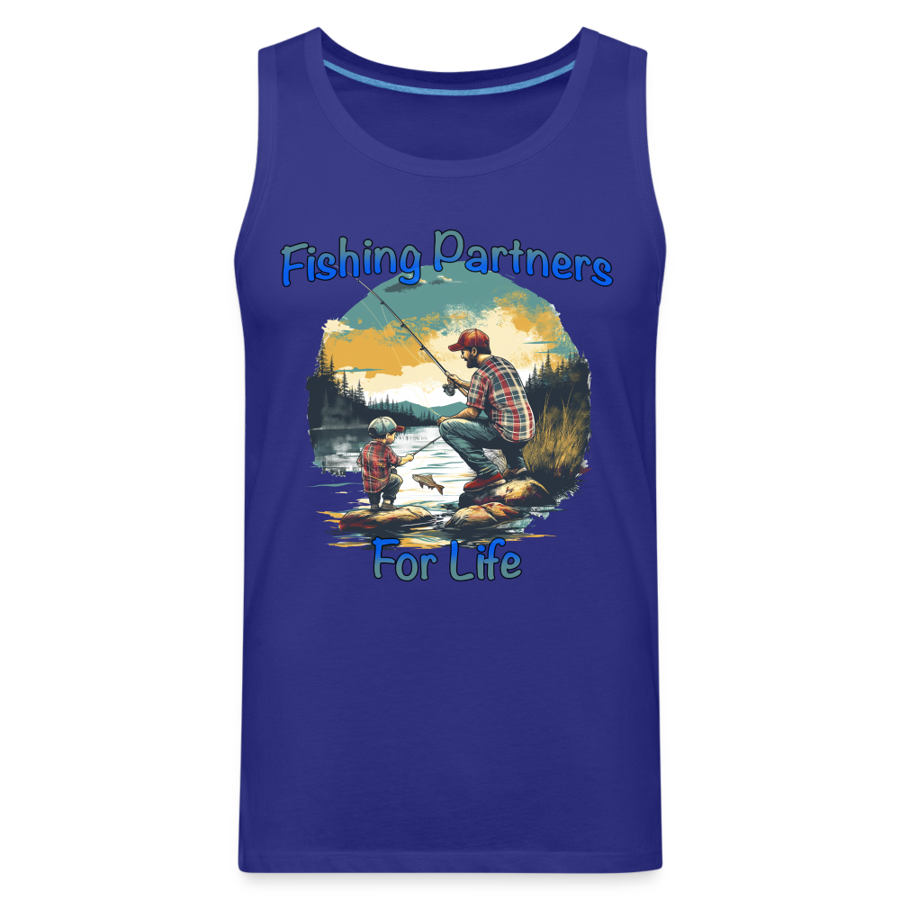 Fishing Partners for Life (Dad and Son) Men’s Premium Tank Top Color: white