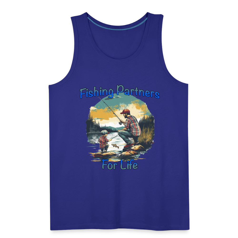 Fishing Partners for Life (Dad and Son) Men’s Premium Tank Top Color: white