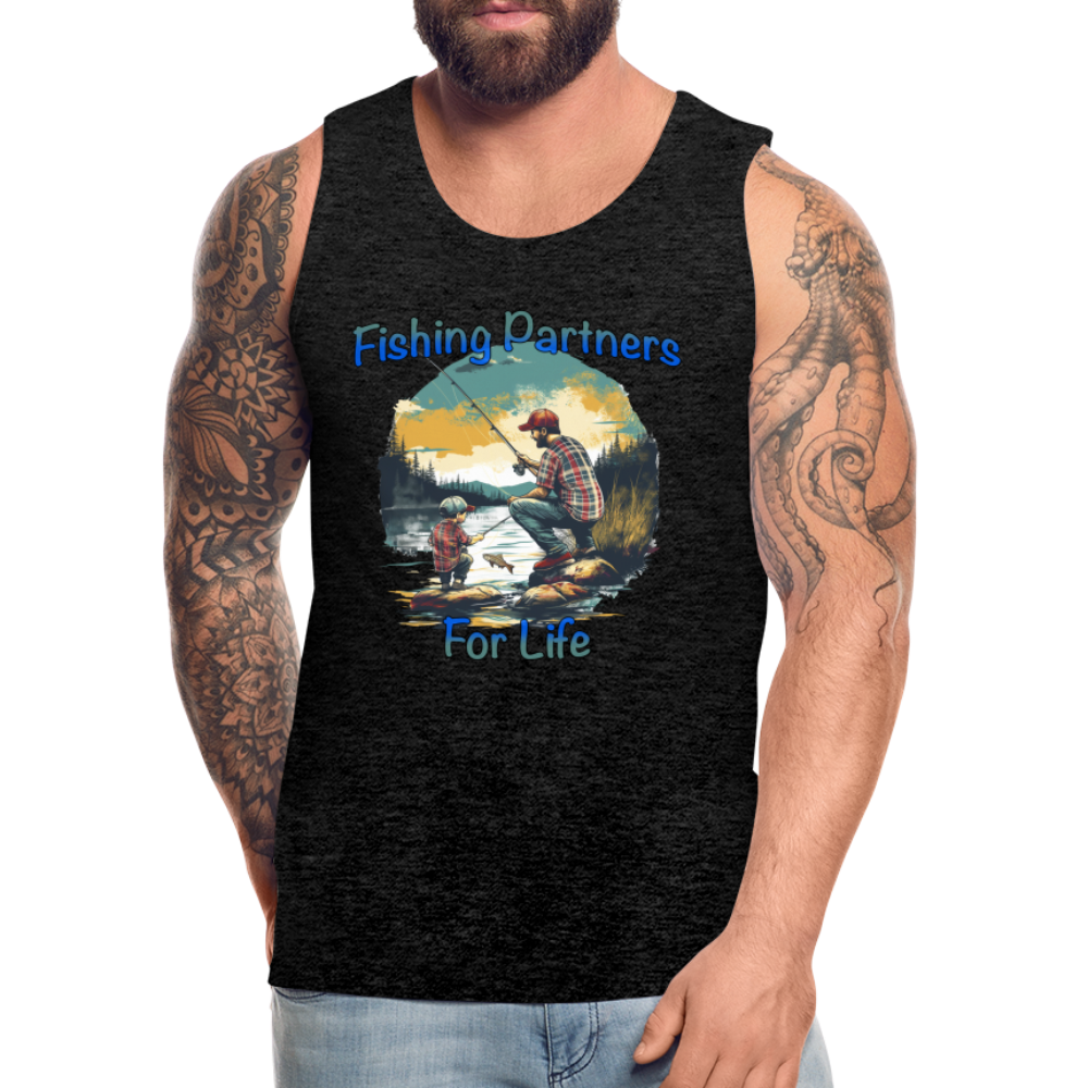 Fishing Partners for Life (Dad and Son) Men’s Premium Tank Top Color: white