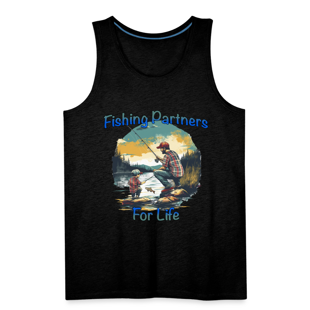 Fishing Partners for Life (Dad and Son) Men’s Premium Tank Top Color: white