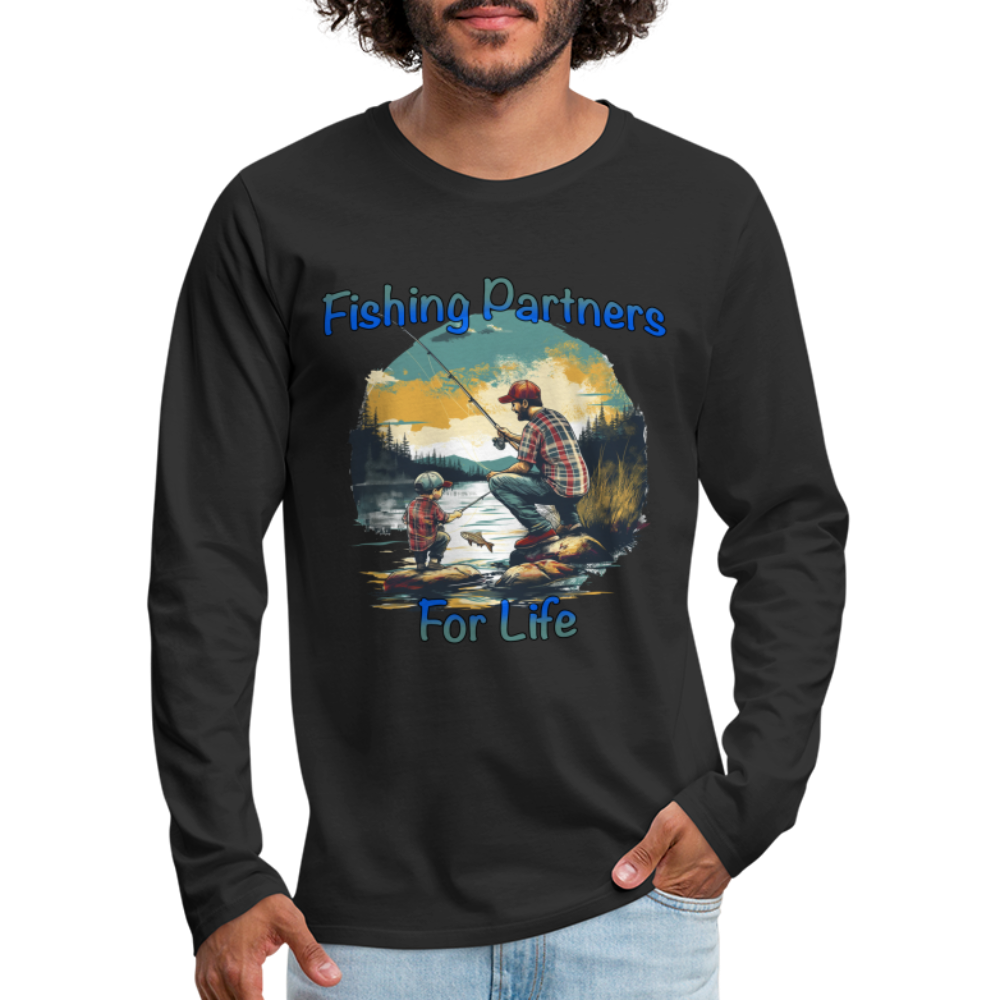 Fishing Partners for Life (Dad and Son) Men's Premium Long Sleeve T-Shirt - black