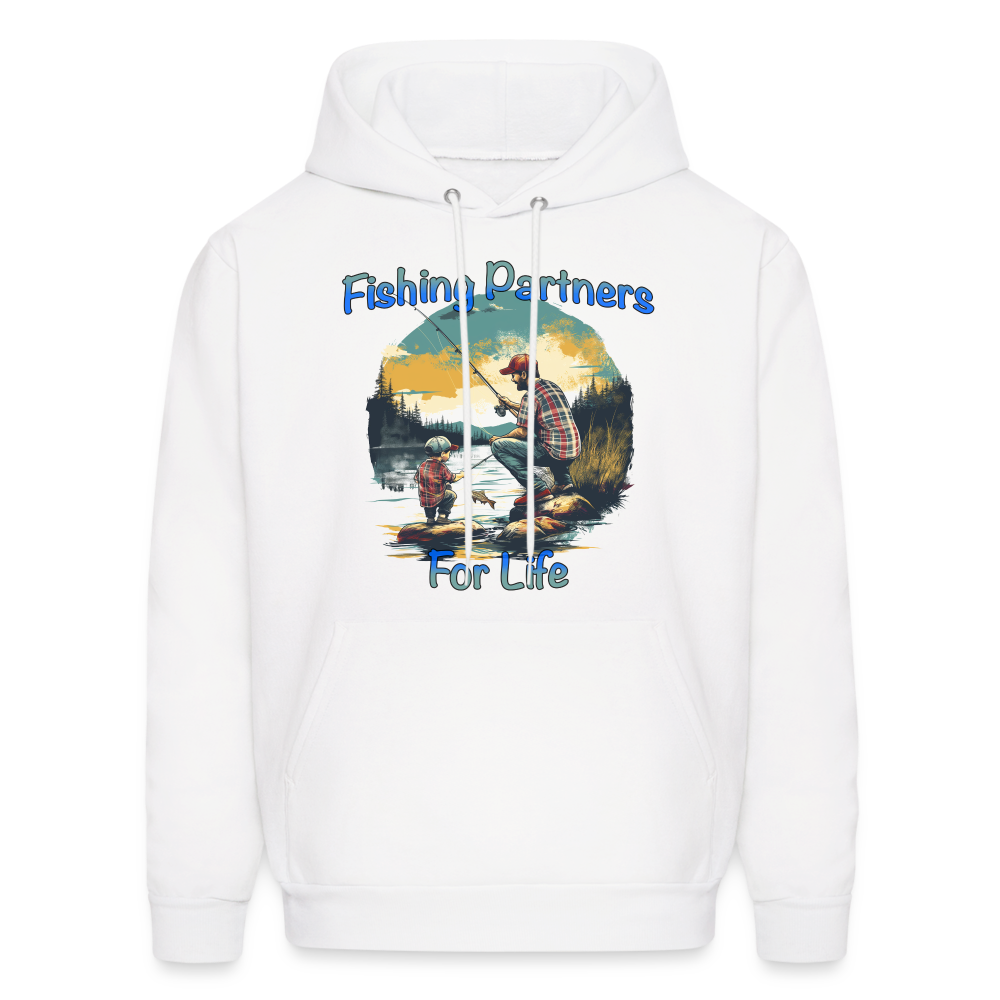 Fishing Partners for Life (Dad and Son) Men's Hoodie - white