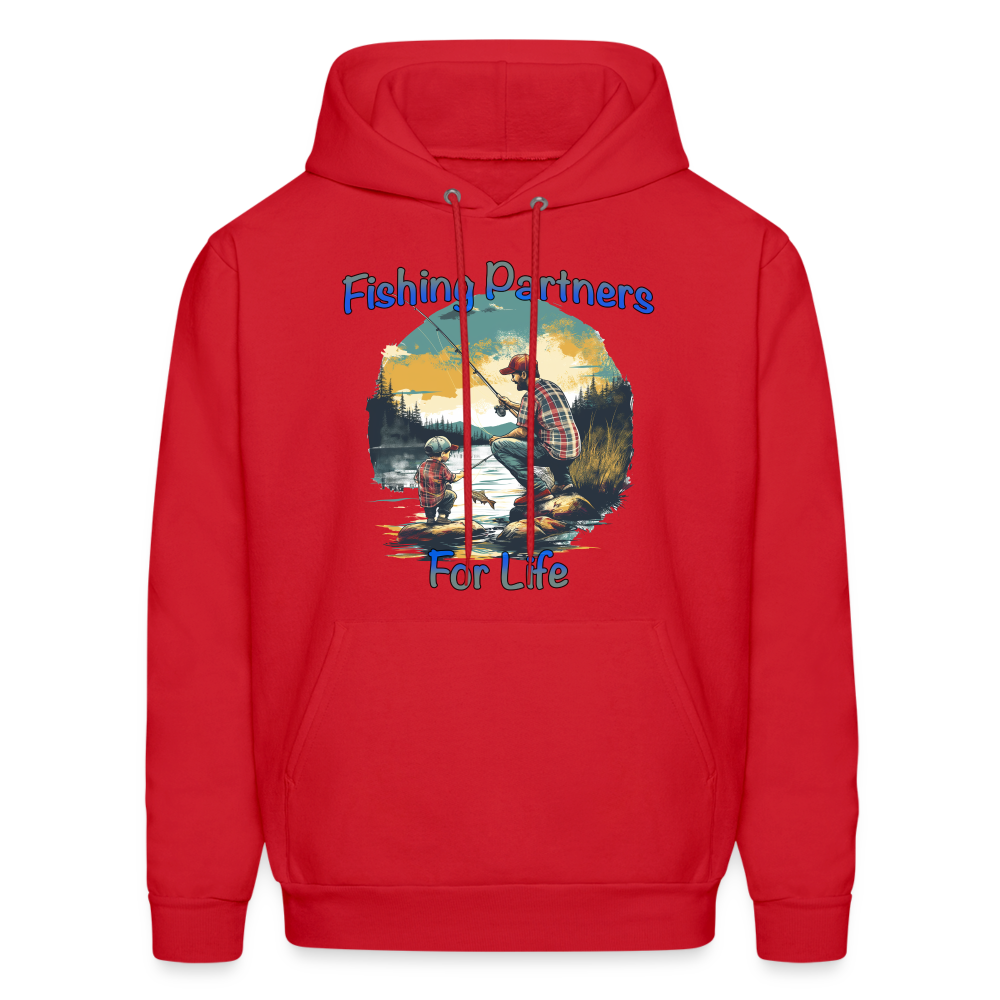 Fishing Partners for Life (Dad and Son) Men's Hoodie - red