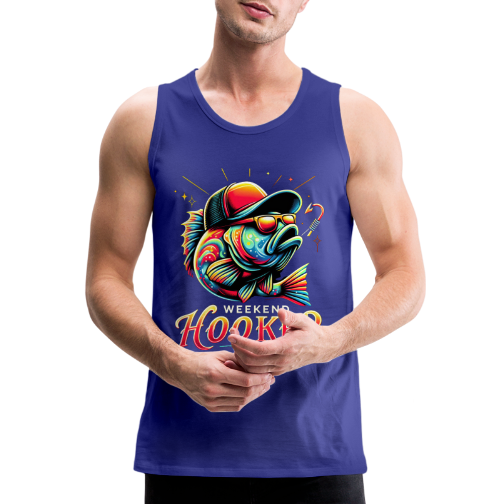 Weekend Hooker Fishing Men’s Premium Tank Top Color: royal blue