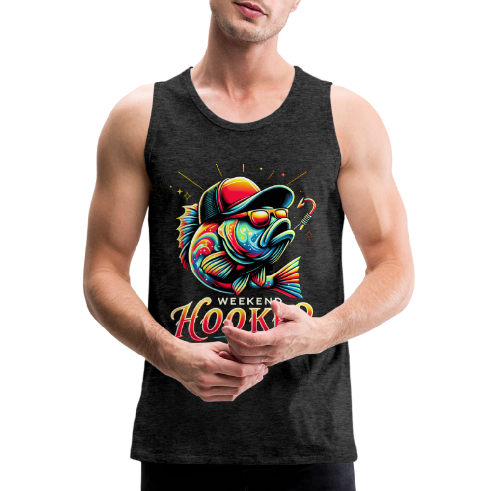 Weekend Hooker Fishing Men’s Premium Tank Top Color: charcoal grey