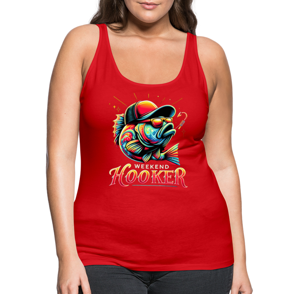 Weekend Hooker Fishing Women’s Premium Tank Top - red
