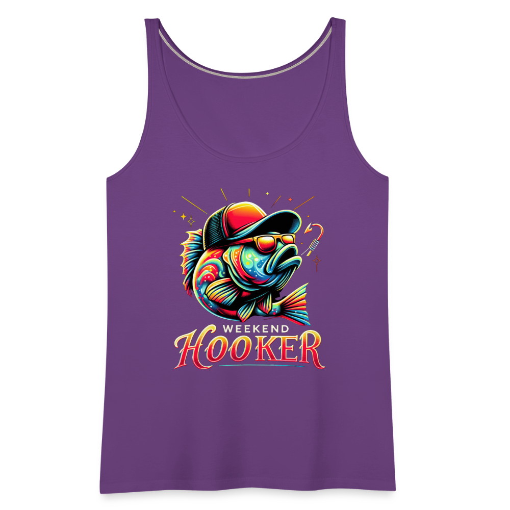 Weekend Hooker Fishing Women’s Premium Tank Top - purple