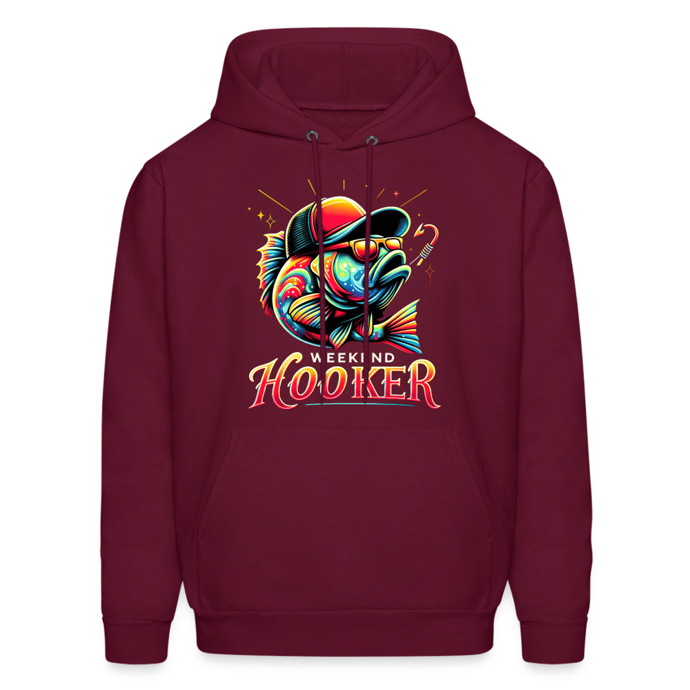 Weekend Hooker Fishing Hoodie - burgundy