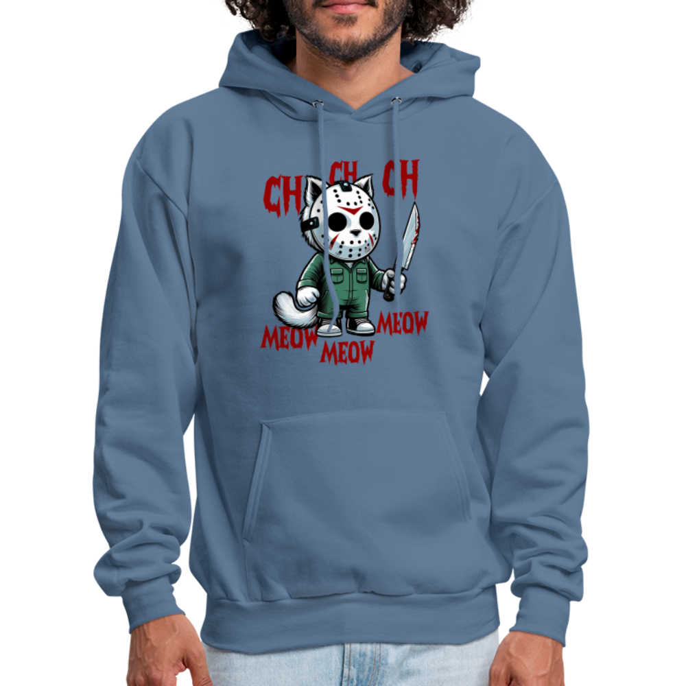 Vintage Movie Halloween Cat Hoodie - denim blue