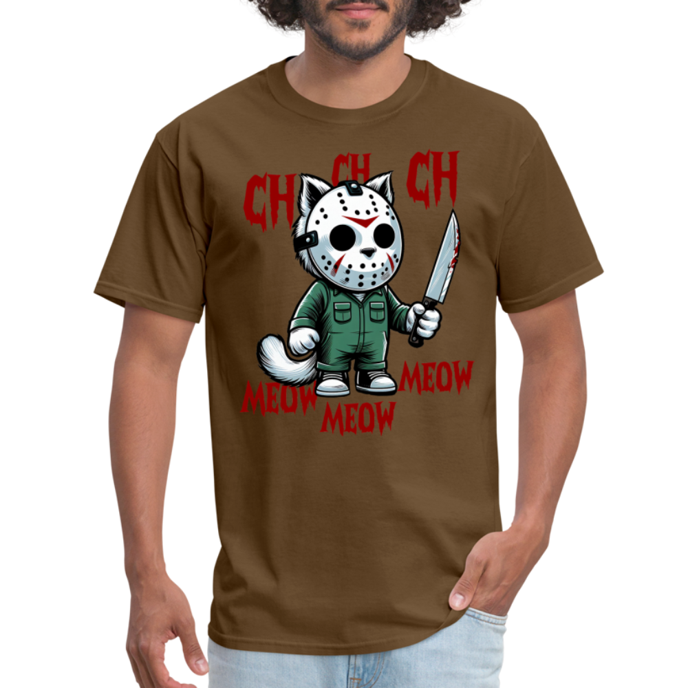 Vintage Movie Halloween Cat T-Shirt - brown