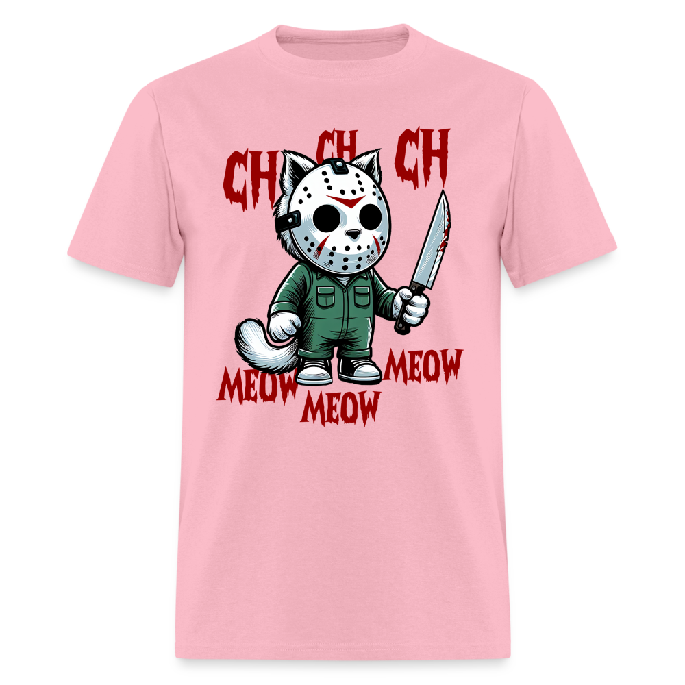 Vintage Movie Halloween Cat T-Shirt - pink