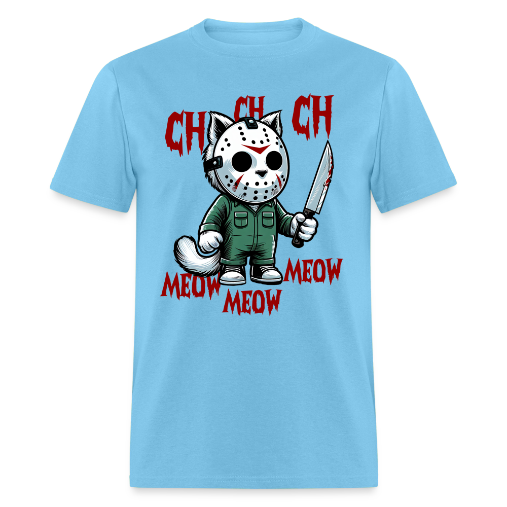 Vintage Movie Halloween Cat T-Shirt - aquatic blue